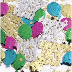 Happy New Year Balloons Embossed Confetti