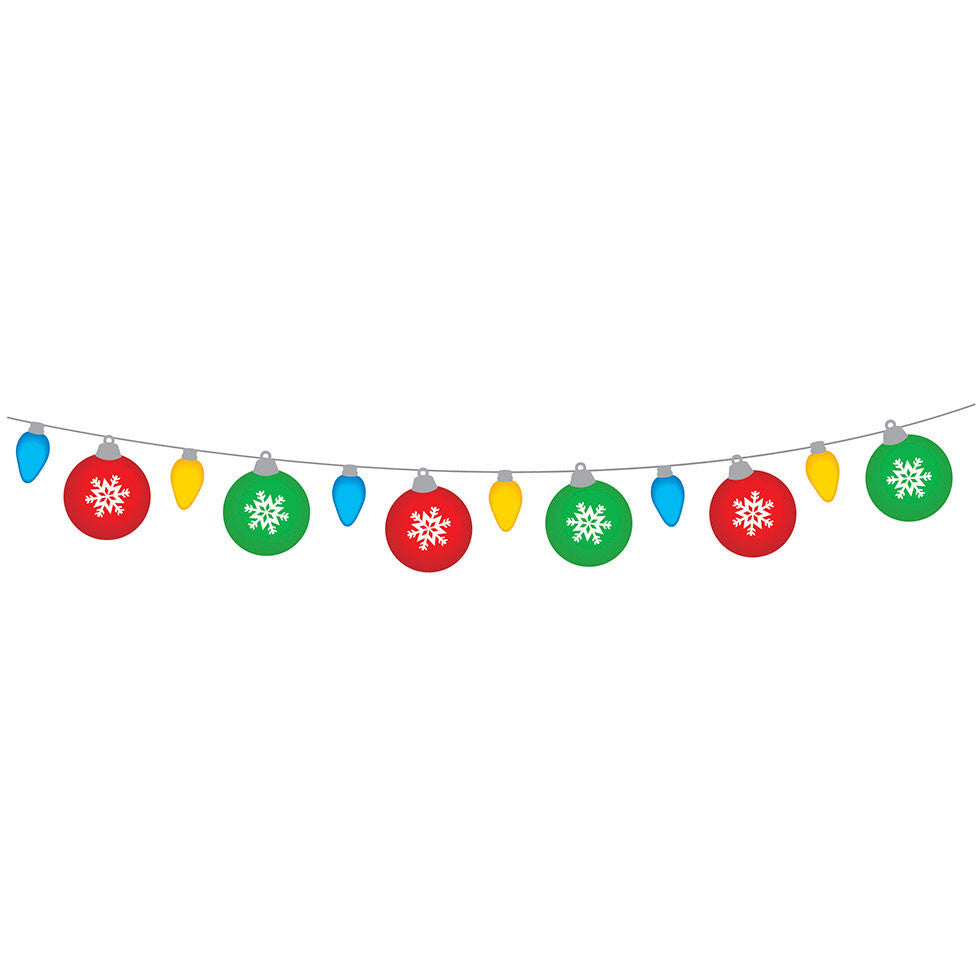 100' Christmas Lights and Ornament Garland