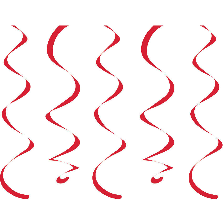 Classic Red 18" Hanging Swirls (10ct)