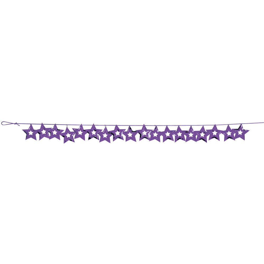 Purple Foil Star Garland