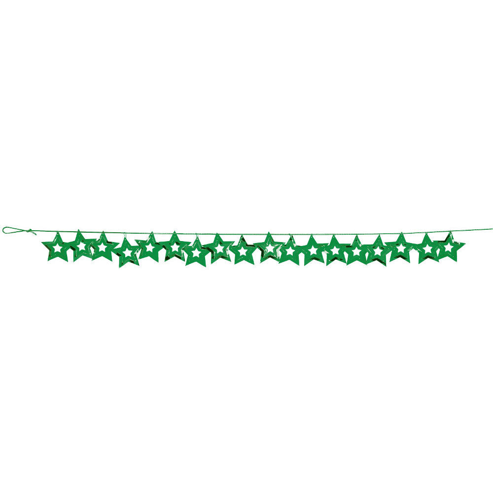 Green Foil Star Garland