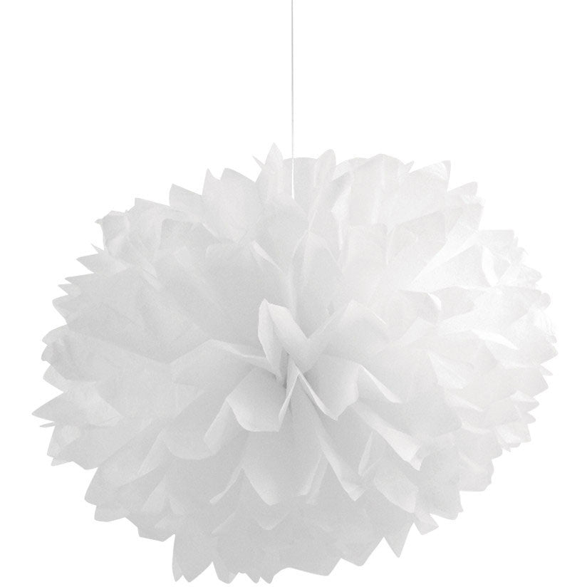White Fluffy Tissue Balls (3ct)