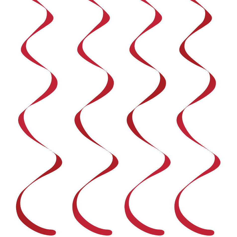 Classic Red Hanging Swirls (4ct)
