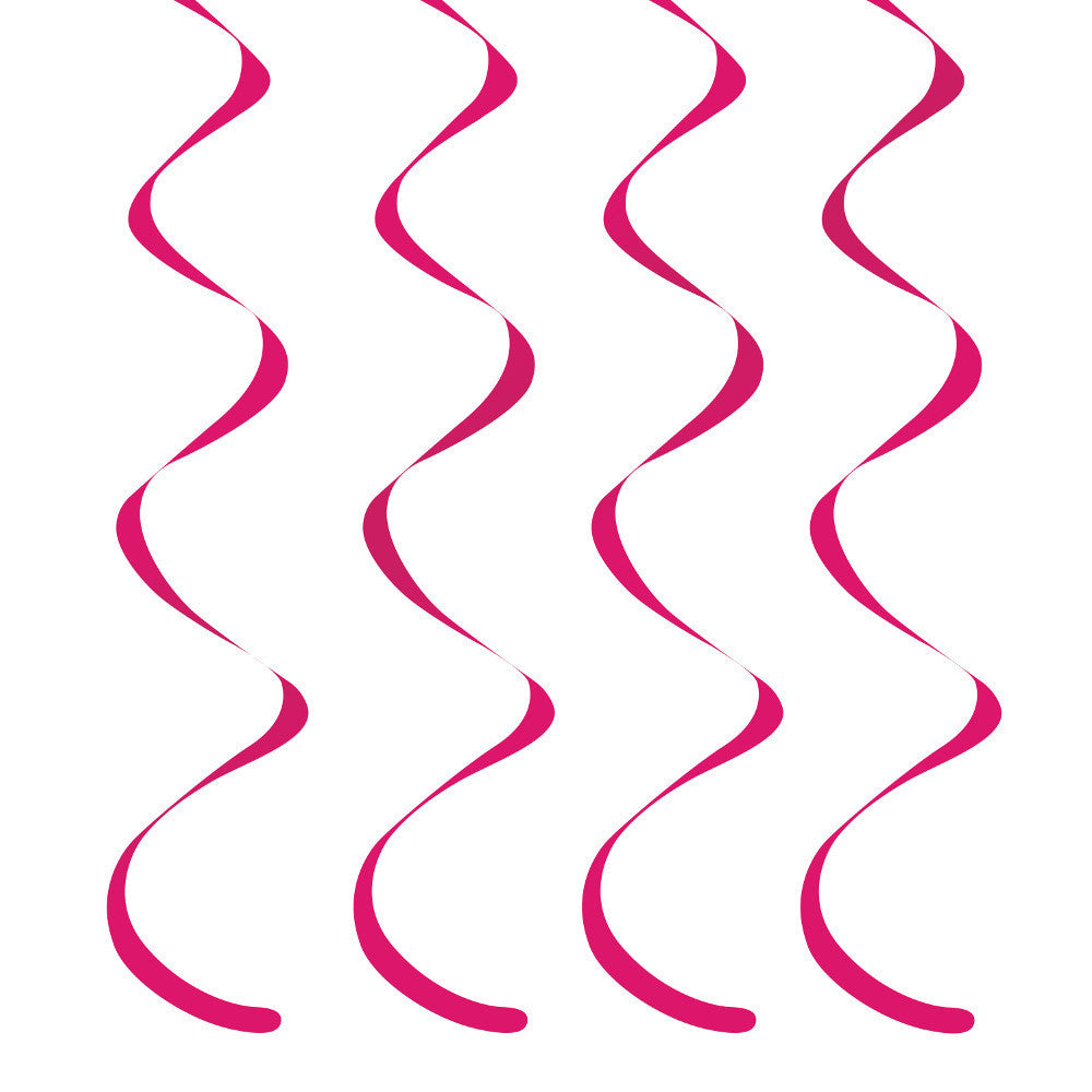 Hot Magenta Hanging Swirls (4ct)