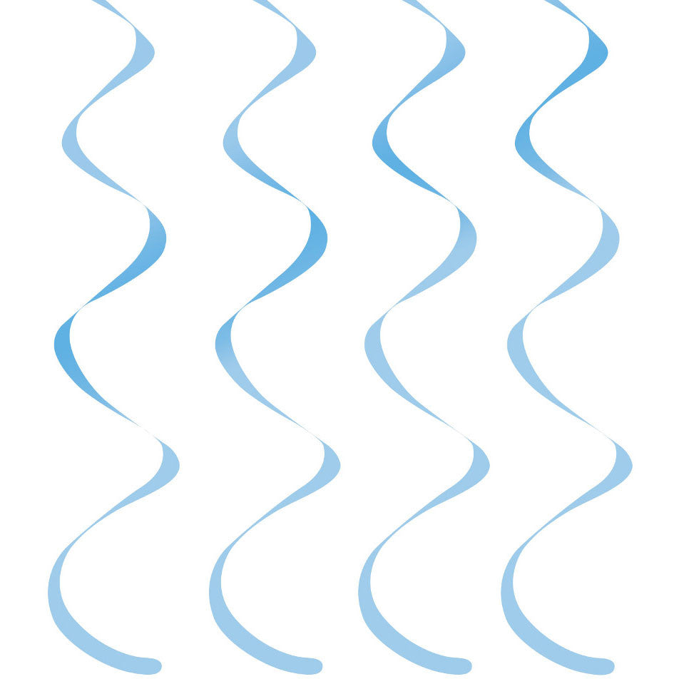 Pastel Blue Hanging Swirls (4ct))