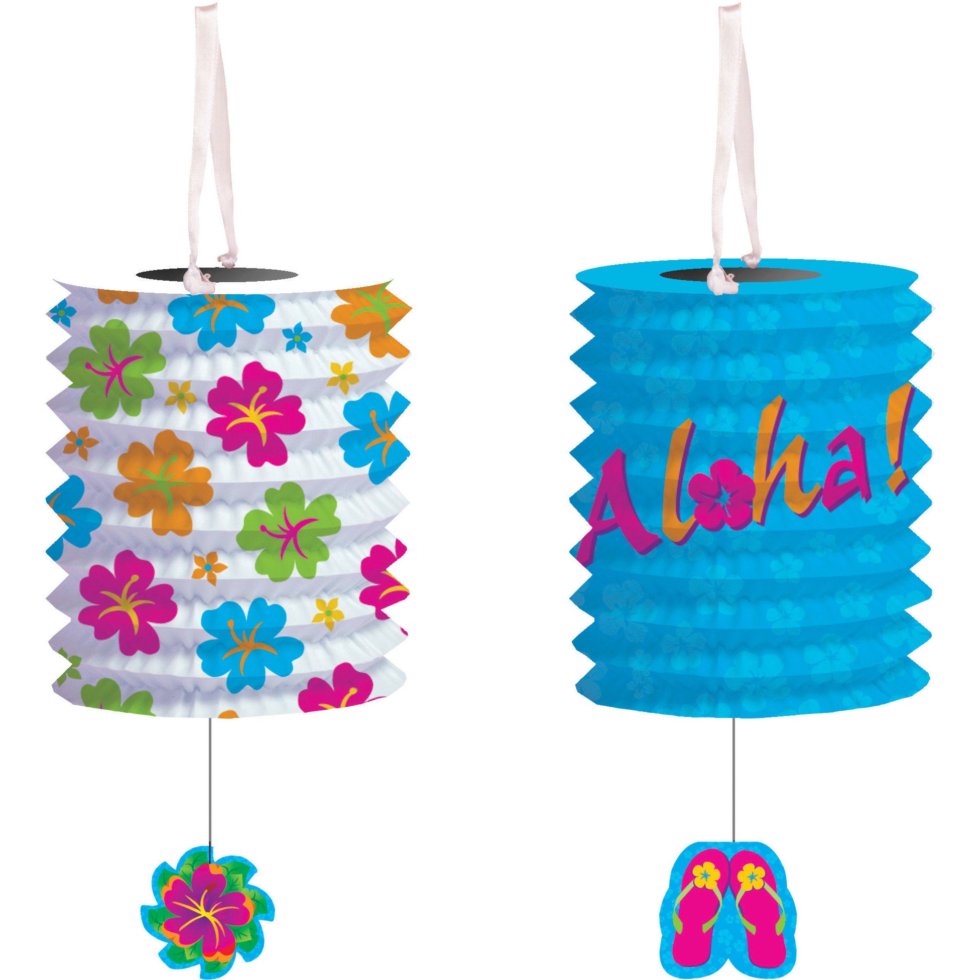 Luau Lantern Garland w/Flowers