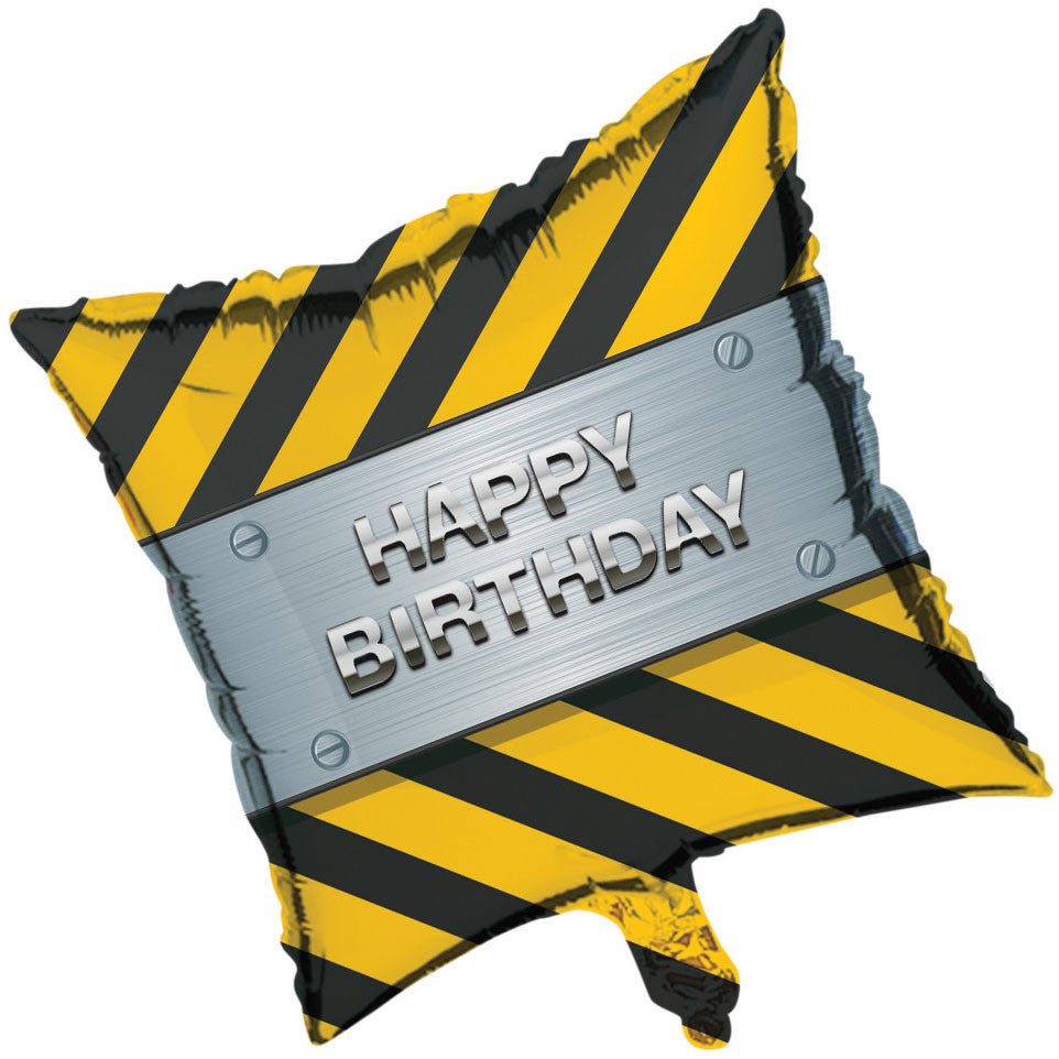 Construction Birthday Zone 18" Foil Balloon