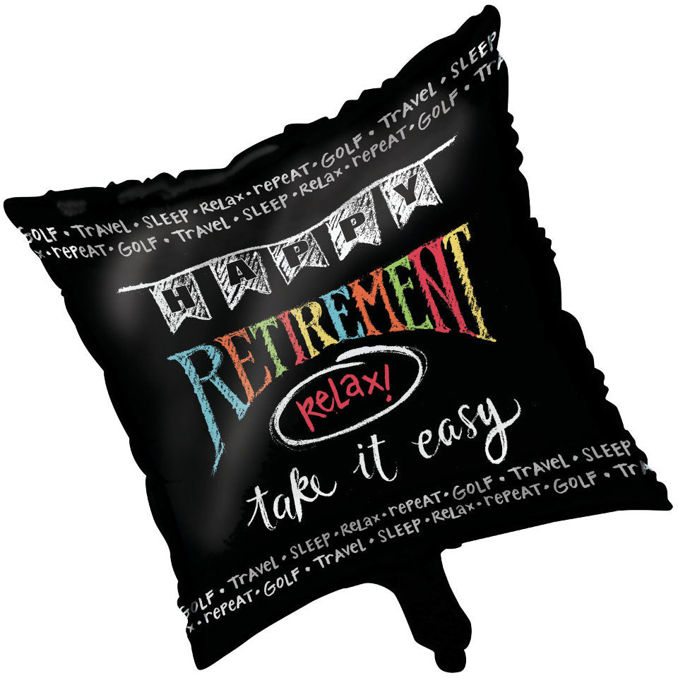 Retirement Chalk Metallic Balloon, Square