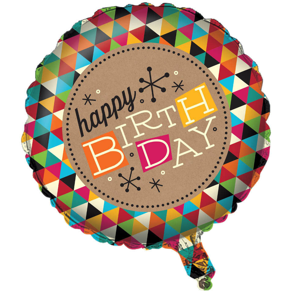 Birthday Kraft Metallic Balloon