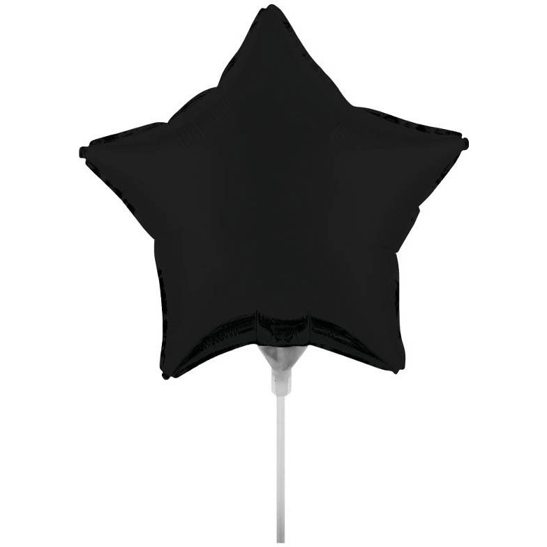 Black Velvet 18" Air Filled Foil Star Balloon with Stick