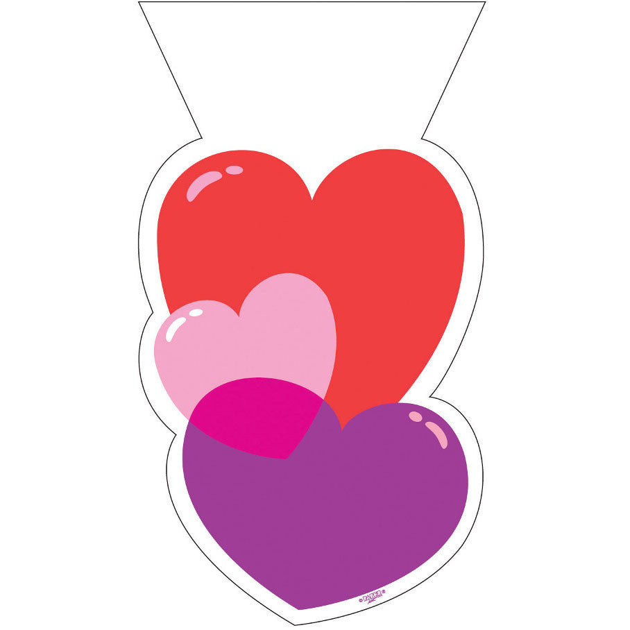 Red/Purple Hearts Shaped Cello Bags (20ct)