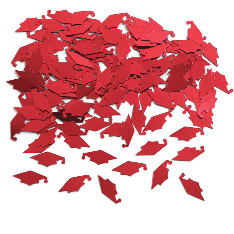 Red Graduation Cap Confetti