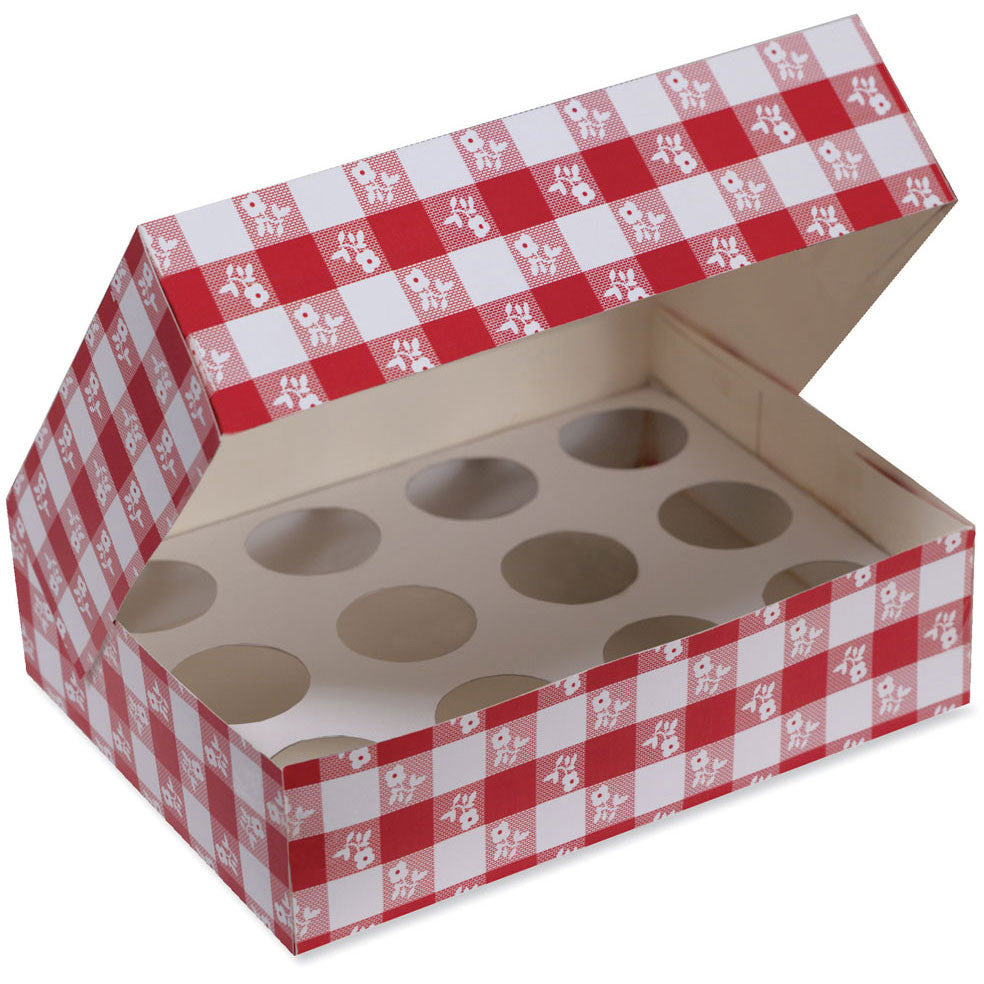 Red Gingham Cupcake Box
