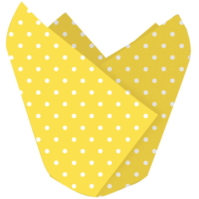 Mimosa and White Polka Dots Cupcake Wraps (12ct)