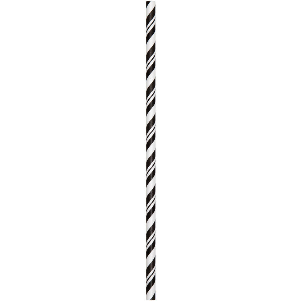 Black Velvet Striped Paper Straws (24ct)