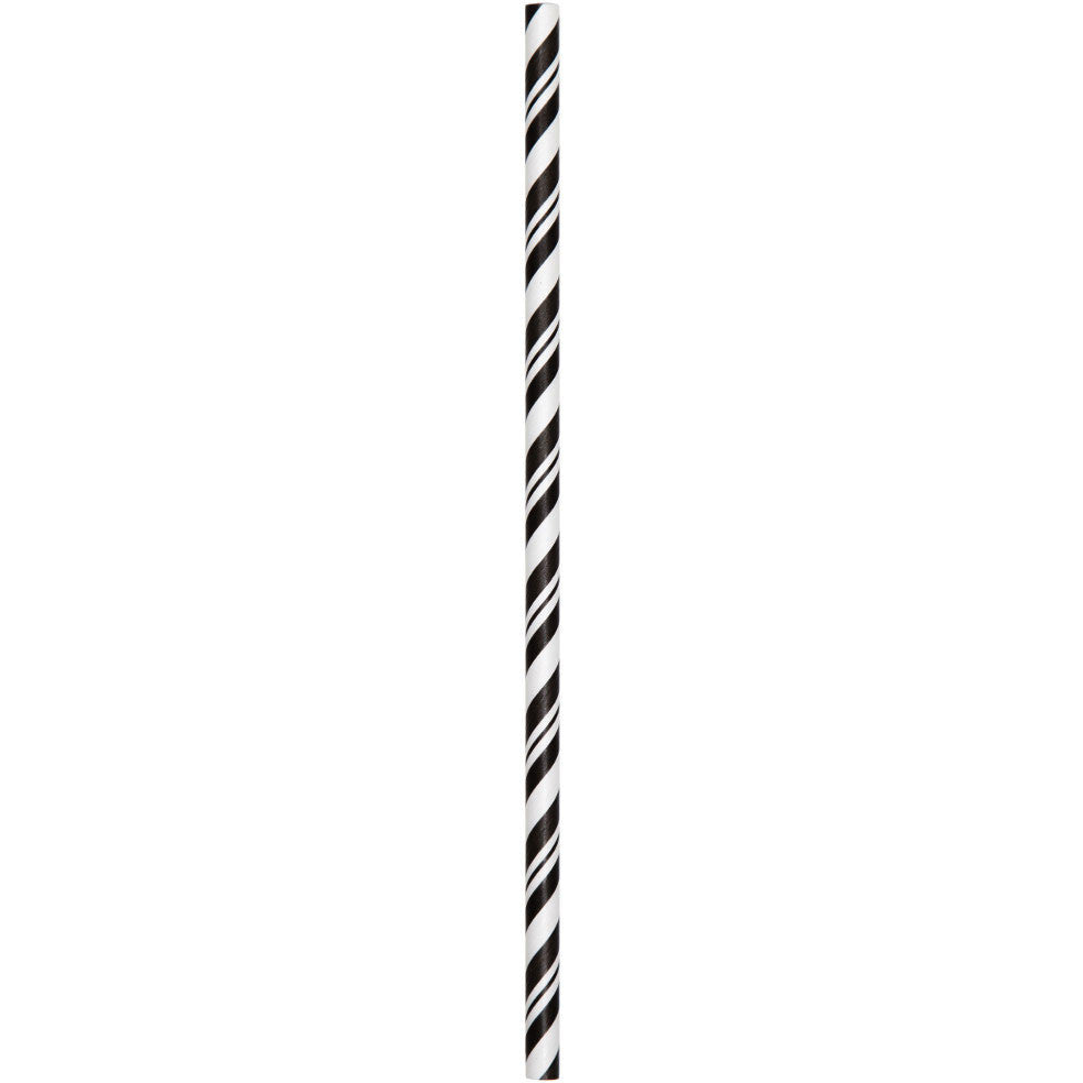 Black Velvet Striped Paper Straws (24ct)