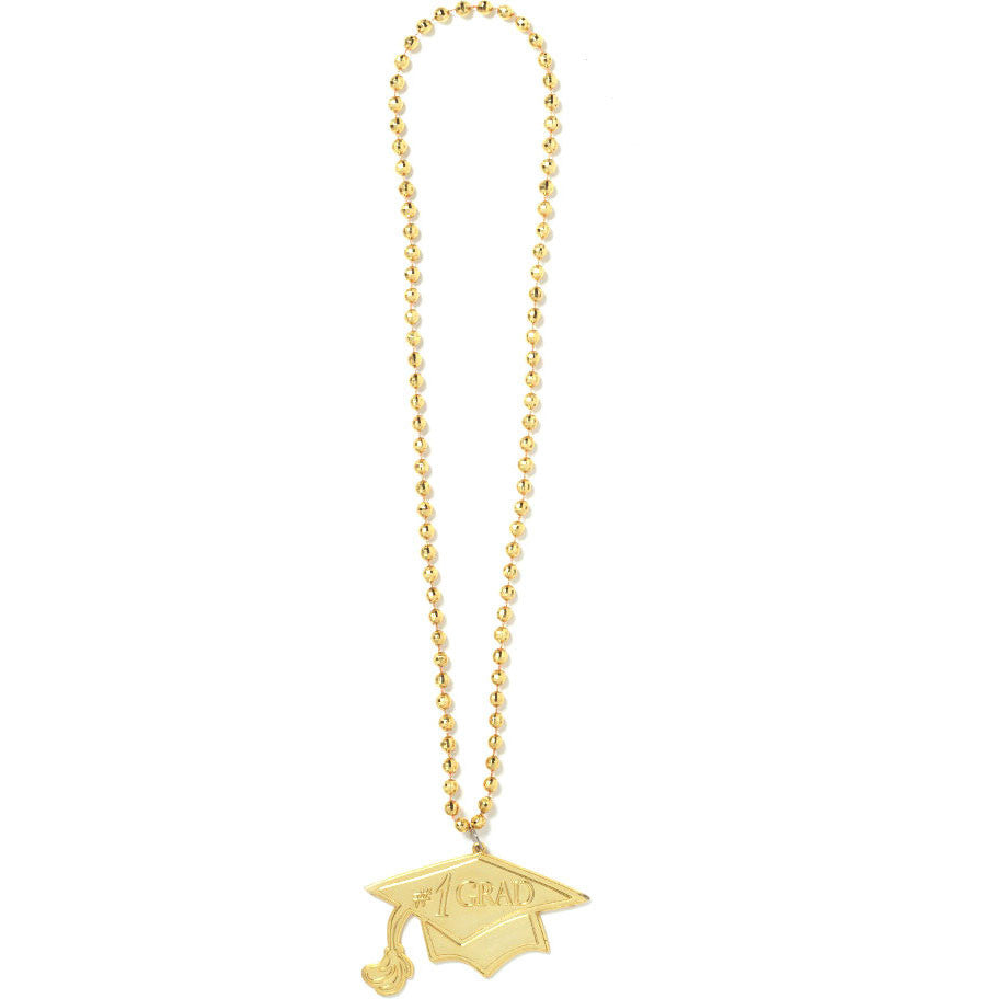 Beads w/ Medallion, School Bus Yellow
