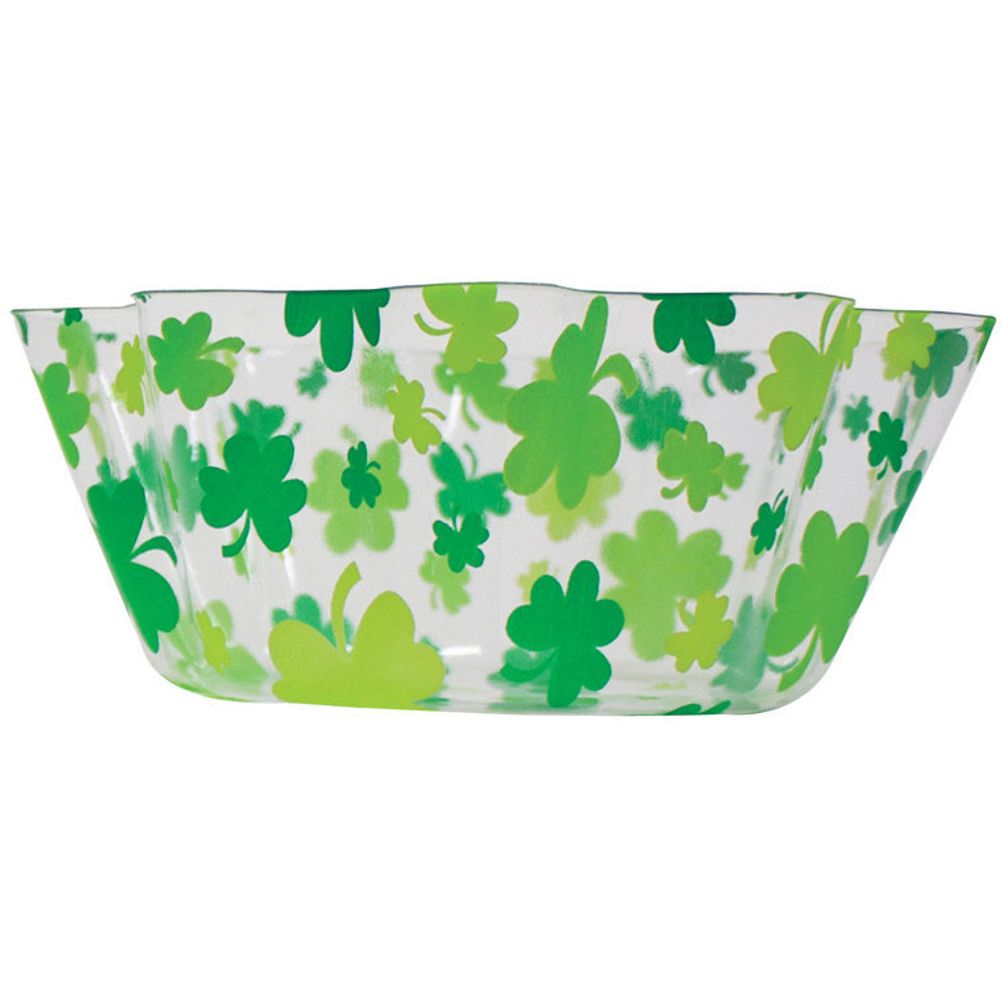 Bowl, Plastic Fluted 8", Shamrocks