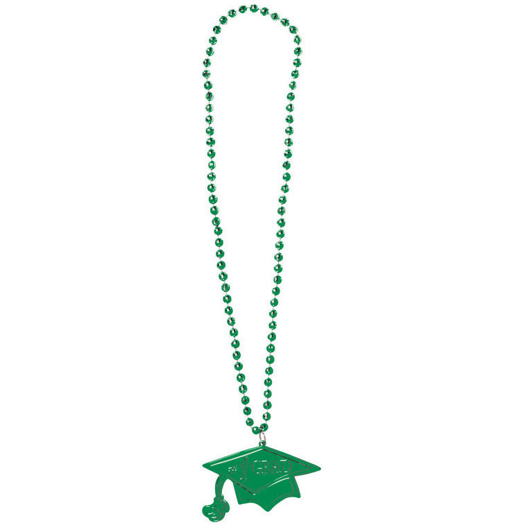 Beads w/ Medallion, Emerald Green