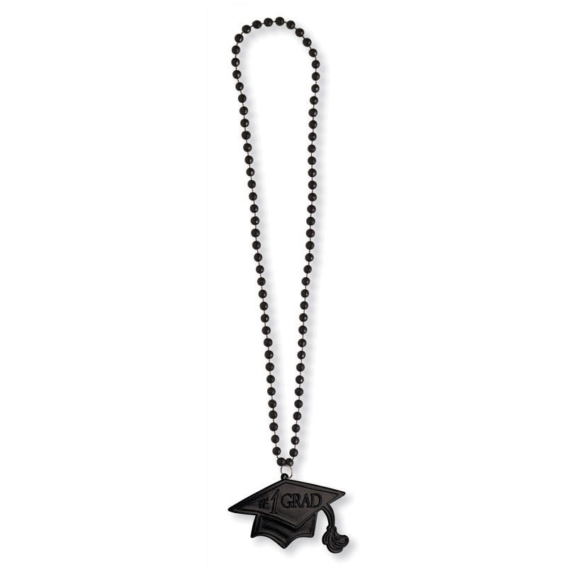 Beads w/ Medallion, Black