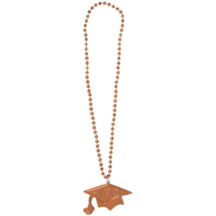 Beads w/ Medallion, Orange
