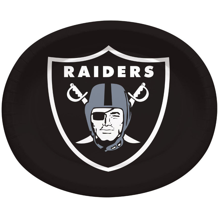 Oakland Raiders Oval Banquet Plates (8ct)