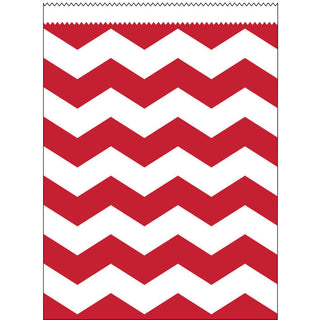 Classic Red Chevron Large Paper Treat Bags (10ct)