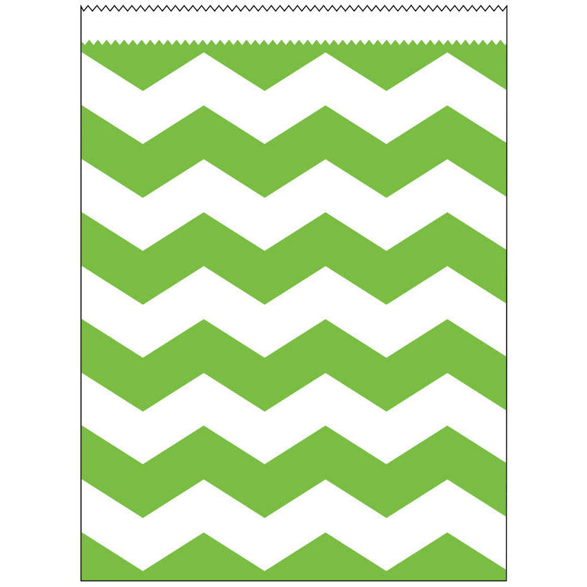 Fresh Lime Chevron Large Paper Treat Bags