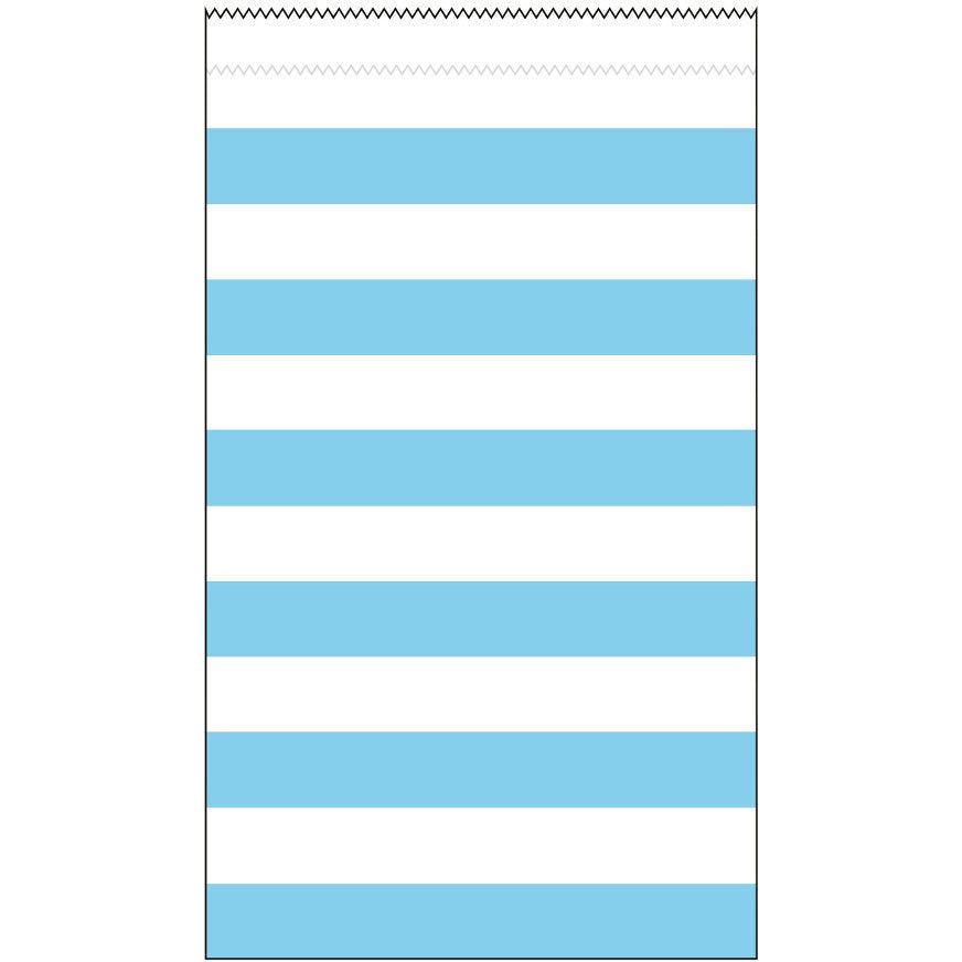 Pastel Blue Stripes Medium Paper Treat Bags