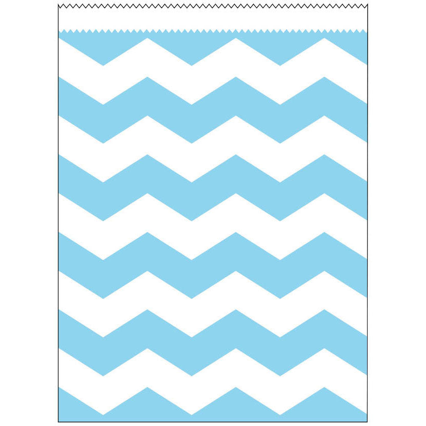 Pastel Blue Chevron Large Paper Treat Bags