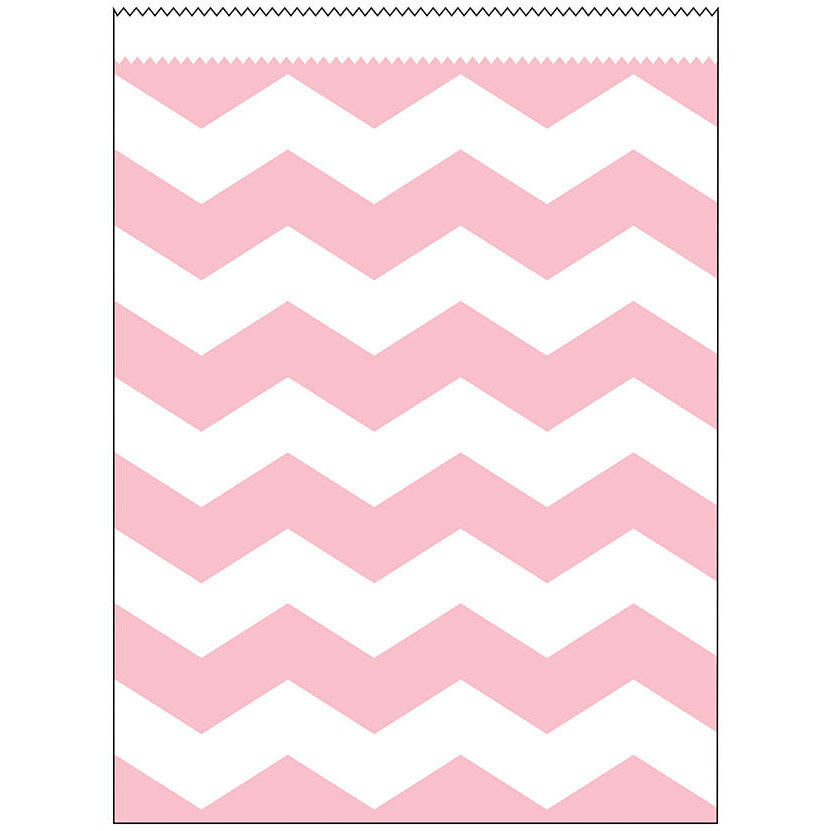 Classic Pink Chevron Large Paper Treat Bags