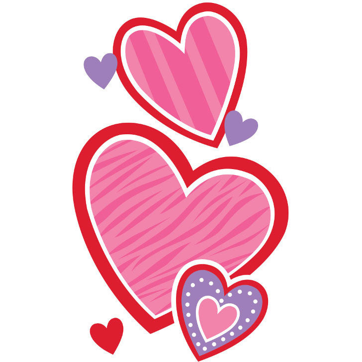 Cello Bags, Shaped, Multi Hearts