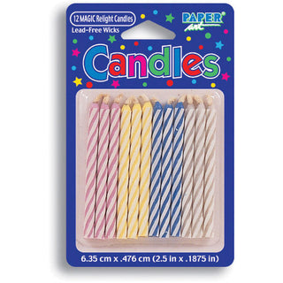 Magic Striped Stick Candles (12ct)