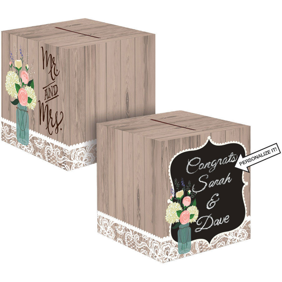 Rustic Wedding Card Box, 12"