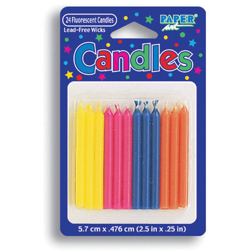 Fluorescent Stick Candles (24ct)