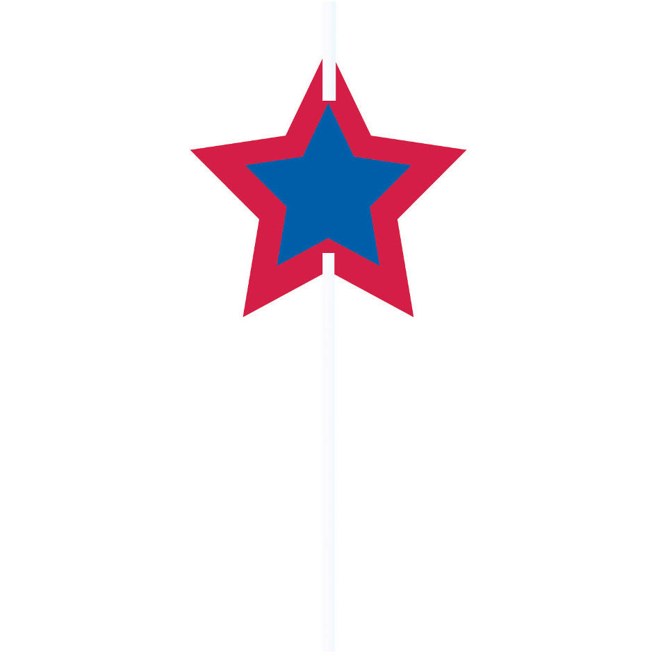 Straws w/ Attachments, Red Stars