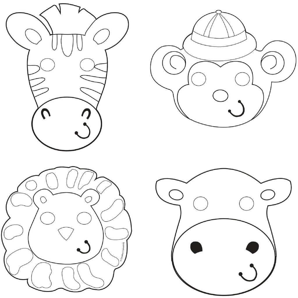 Safari Adventure Color-Your-Own Paper Masks (12ct)