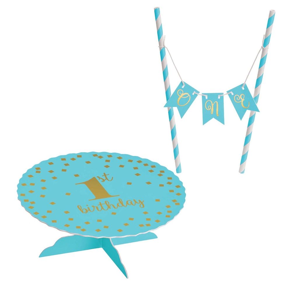 1st Birthday Blue Mini Cake Stand Kit