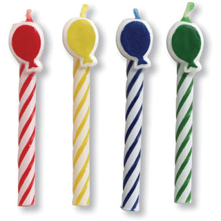 Balloon Striped Stick Candles (8ct)