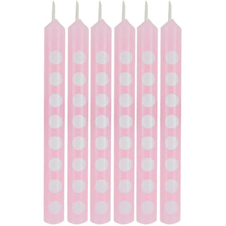 Classic Pink Dots Stick Candles (12ct)