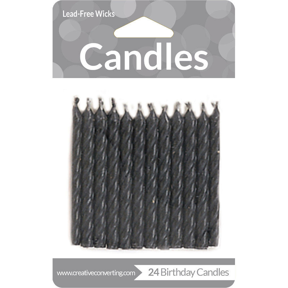 Black Stick Candles (24ct)