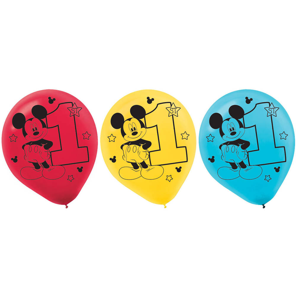 Amscan Mickey Fun To Be One 12" Latex Balloons (15 ct)