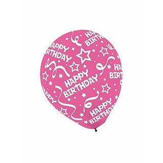 Birthday Confetti All Over Print Latex Balloon Assortment ‑ Bright, 12