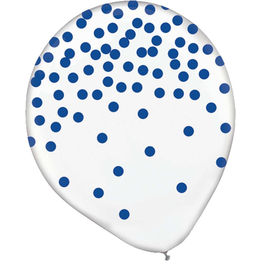 Amscan 12" Blue Confetti Print Latex Balloons (6ct)