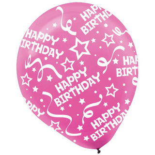 Happy Birthday Confetti Bright Pink 12