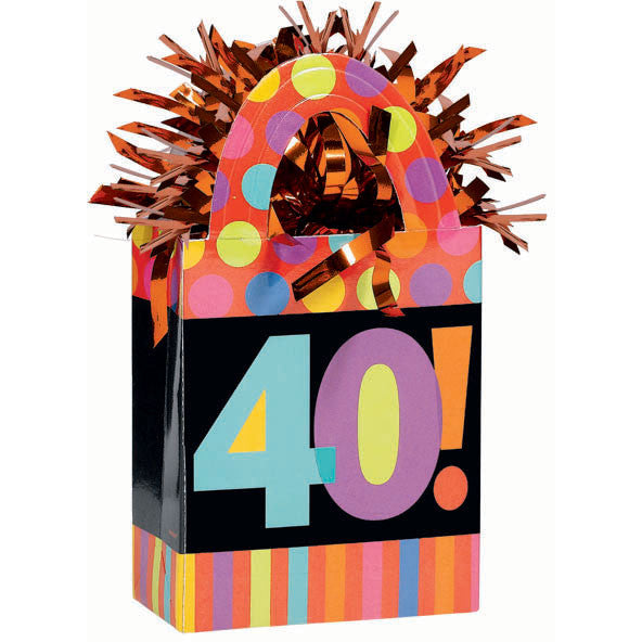 40th Birthday Dots And Stripes 5.7 oz Balloon Weight