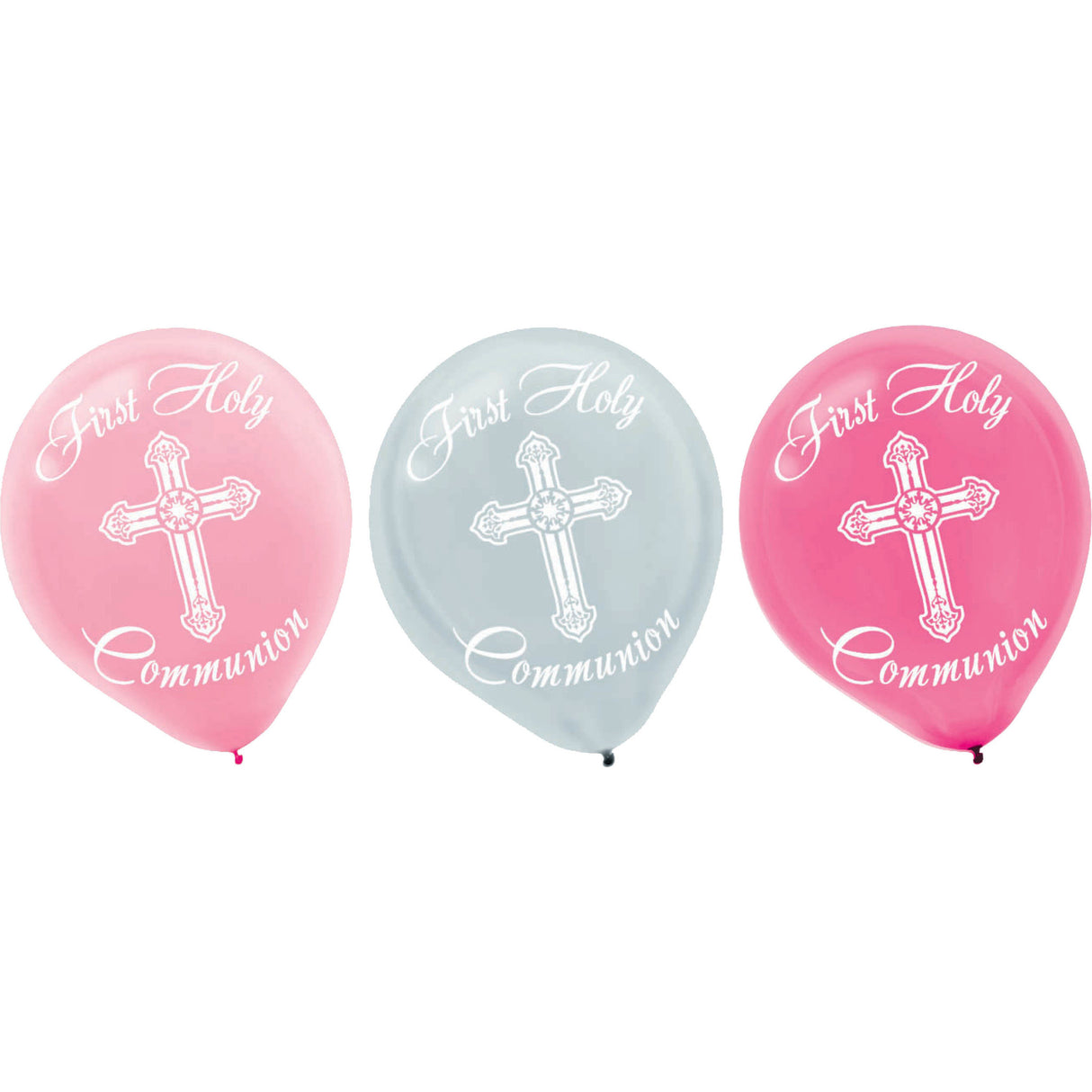 12" Latex Balloons- Assorted Pink Communion