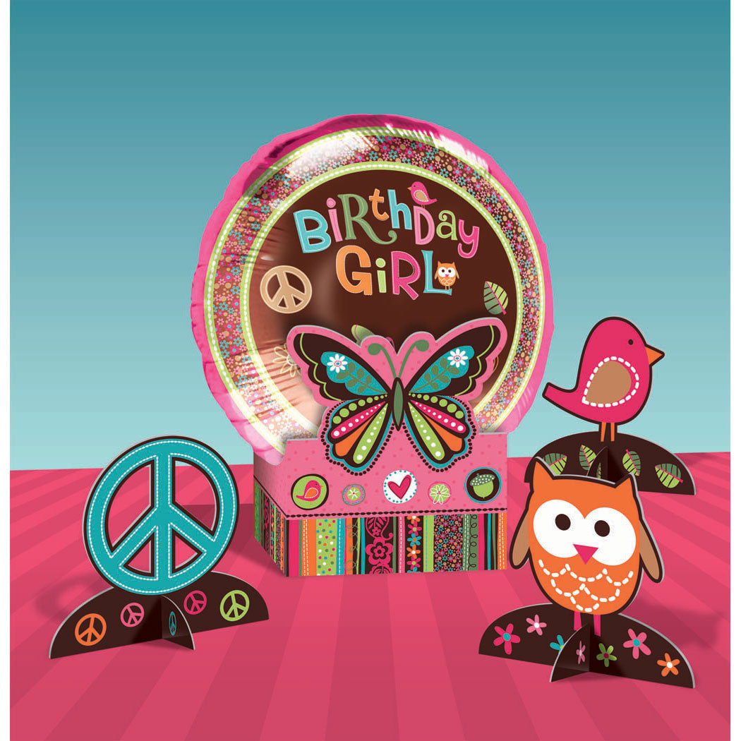 Hippie Chick Birthday Balloon Centerpiece