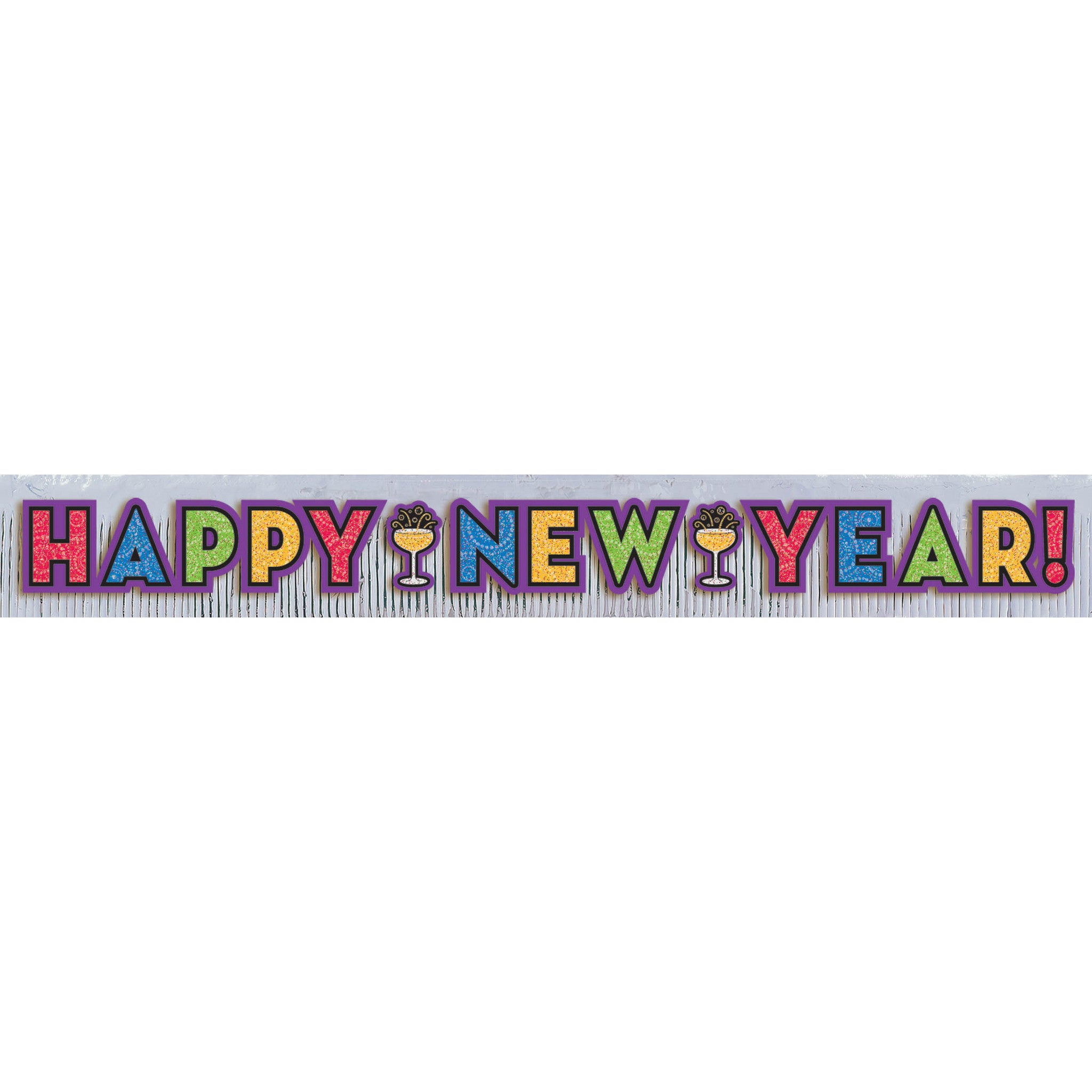 Happy New Year Fringe Glitter Banner