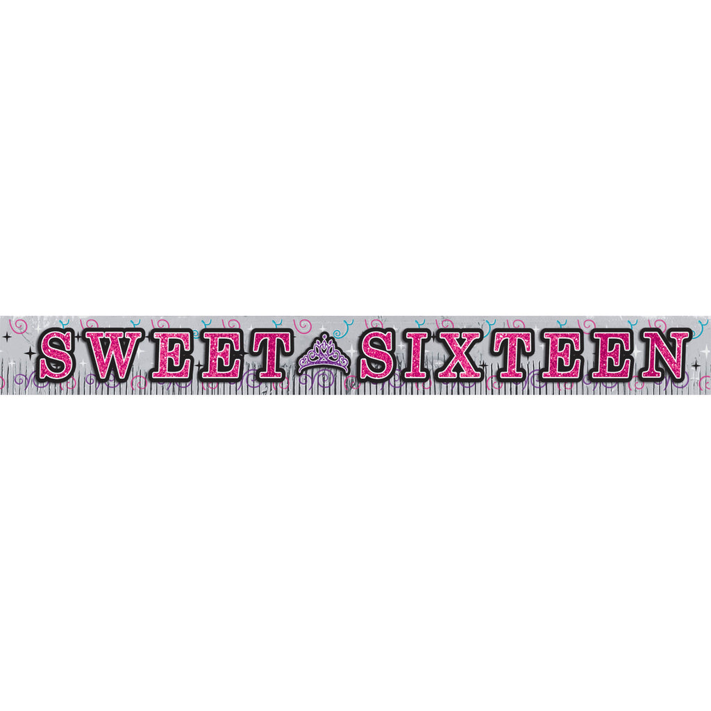 Sweet 16 Glitter Fringe Letter Banner